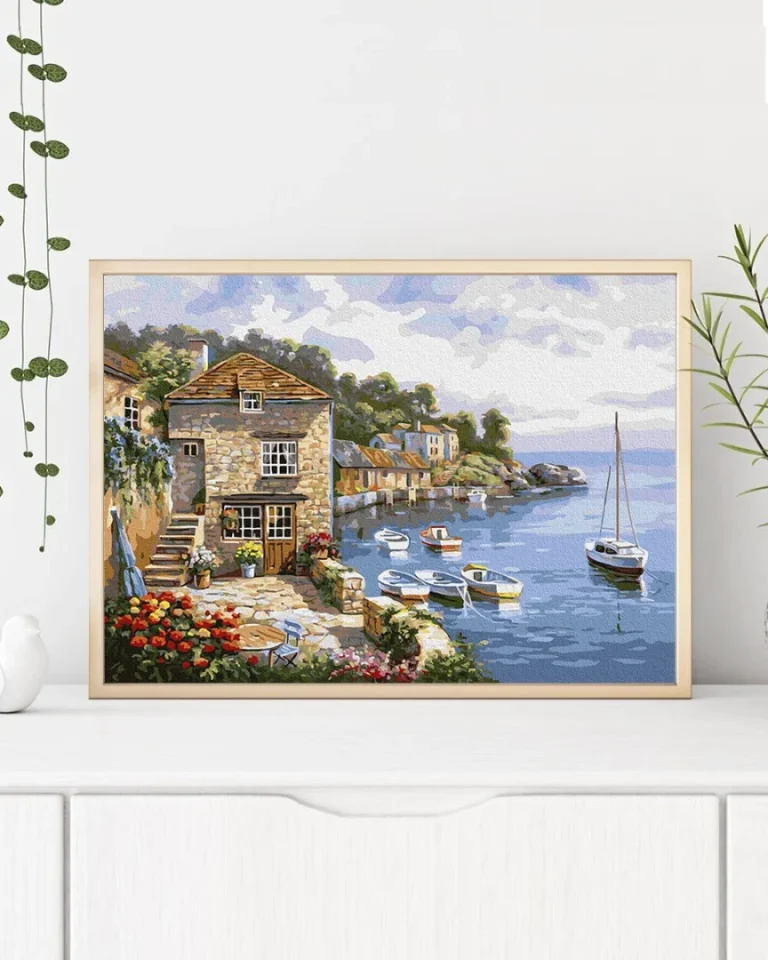 Slikanje Po Brojevima Jezero Como 40 × 50 Cm 3