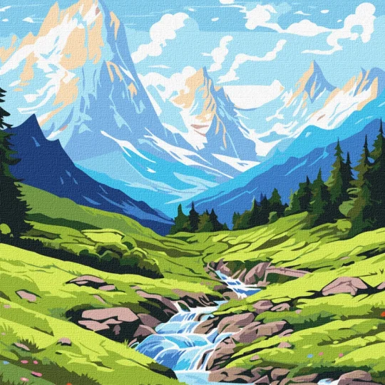 Slikanje Po Brojevima Ljeto U Planinama 40 × 50 Cm 1