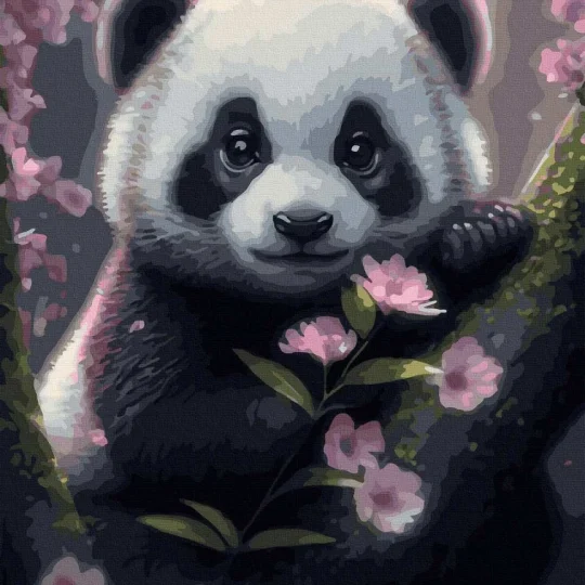 Slikanje Po Brojevima Panda 40×50 1