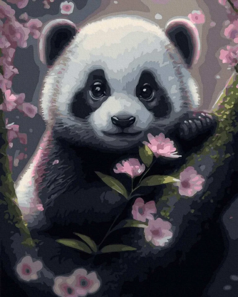 Slikanje Po Brojevima Panda 40×50 1
