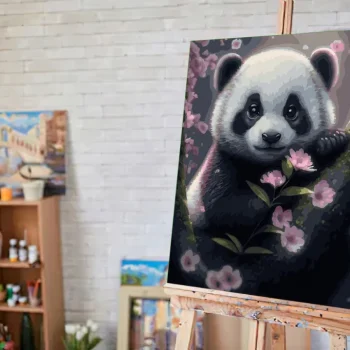 Slikanje Po Brojevima Panda 40×50 3
