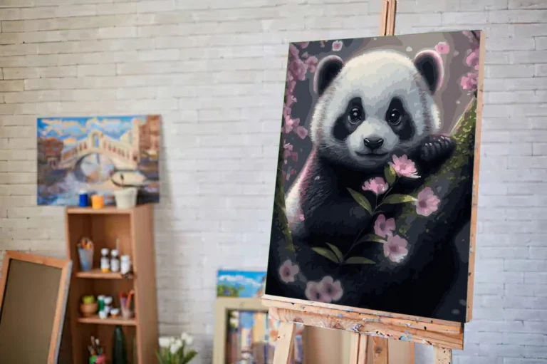 Slikanje Po Brojevima Panda 40×50 3