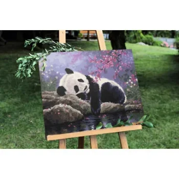 Slikanje Po Brojevima Panda Na Odmoru 40×50 2