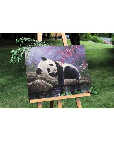 Slikanje Po Brojevima Panda Na Odmoru 40×50 2