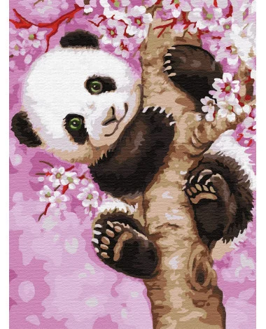 Slikanje Po Brojevima Razigrana Panda 30×50 1
