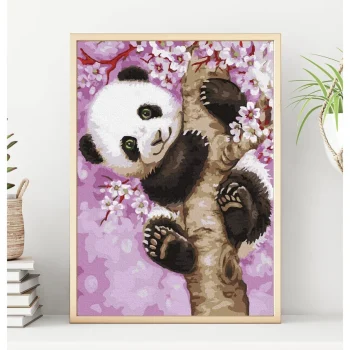 Slikanje Po Brojevima Razigrana Panda 30×50 2