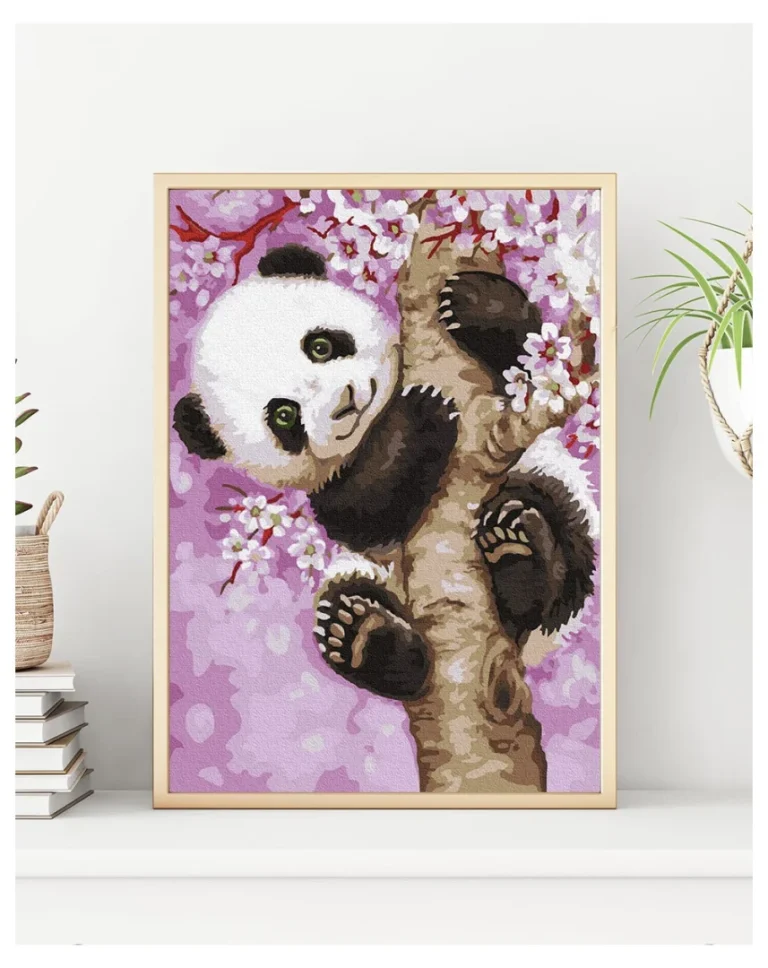 Slikanje Po Brojevima Razigrana Panda 30×50 2
