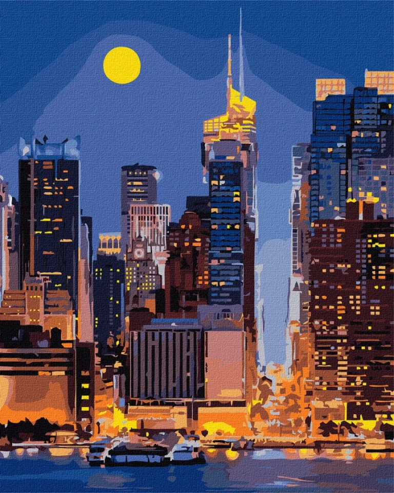 Slikanje Po Brojevima Ulice Manhattana 40 × 50 Cm 1