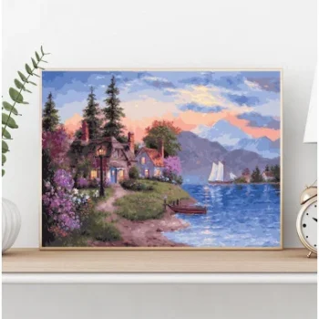 Slikanje Po Brojevima Uz Jezero 40×50 2