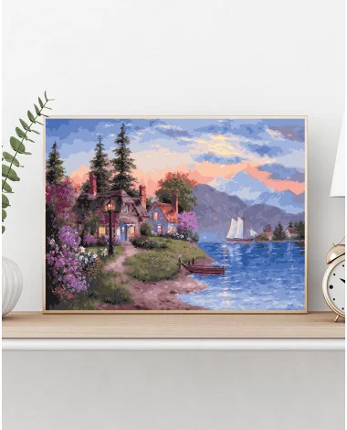 Slikanje Po Brojevima Uz Jezero 40×50 2