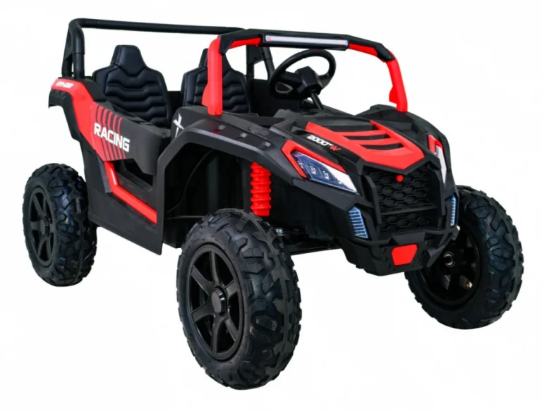 Snažan Trkaći Atv Buggy Za 2 Djece Crveni + Motor Bez četkica + Gume Na Napuhavanje + Audio, Crvena Buggy Na Akumulator 12