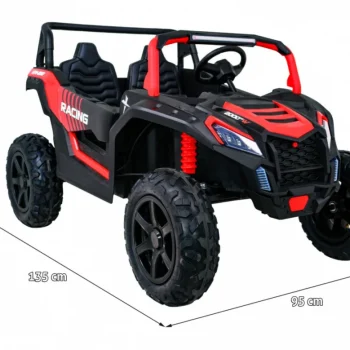 Snažan Trkaći Atv Buggy Za 2 Djece Crveni + Motor Bez četkica + Gume Na Napuhavanje + Audio, Crvena Buggy Na Akumulator 2