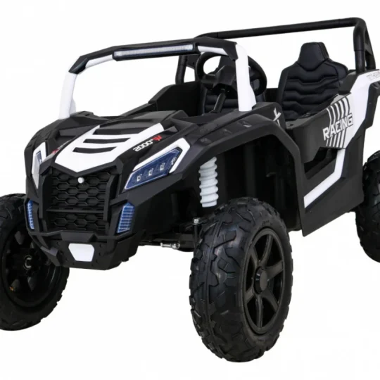 Snažan Trkaći Atv Buggy Za 2 Djece Bijeli + Motor Bez četkica + Kotači Na Napuhavanje, Bijela Buggy Na Akumulator 1