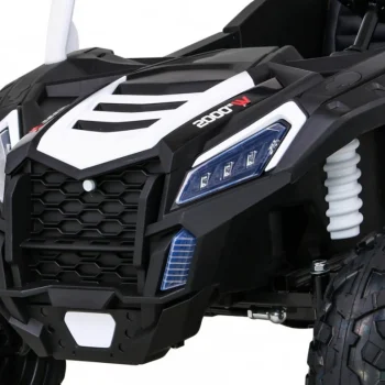 Snažan Trkaći Atv Buggy Za 2 Djece Bijeli + Motor Bez četkica + Kotači Na Napuhavanje, Bijela Buggy Na Akumulator 13