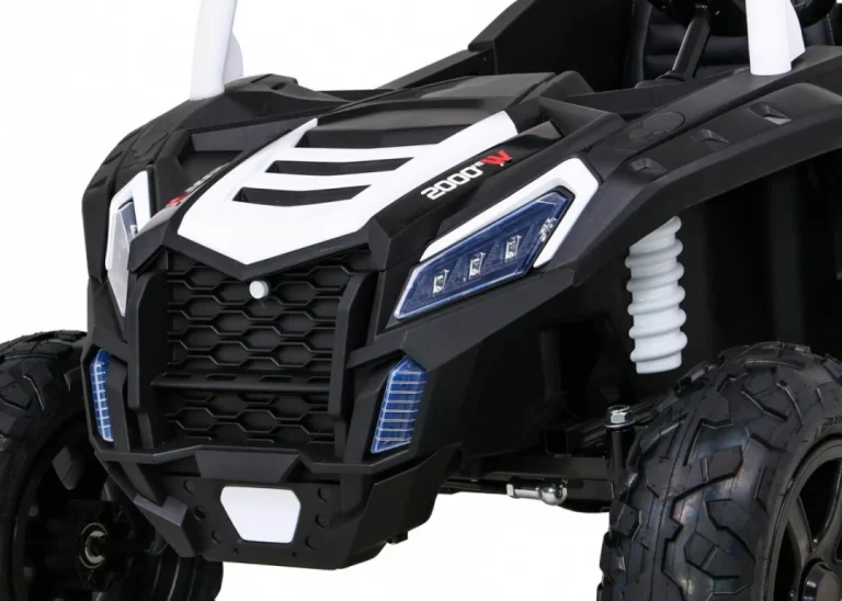 Snažan Trkaći Atv Buggy Za 2 Djece Bijeli + Motor Bez četkica + Kotači Na Napuhavanje, Bijela Buggy Na Akumulator 13