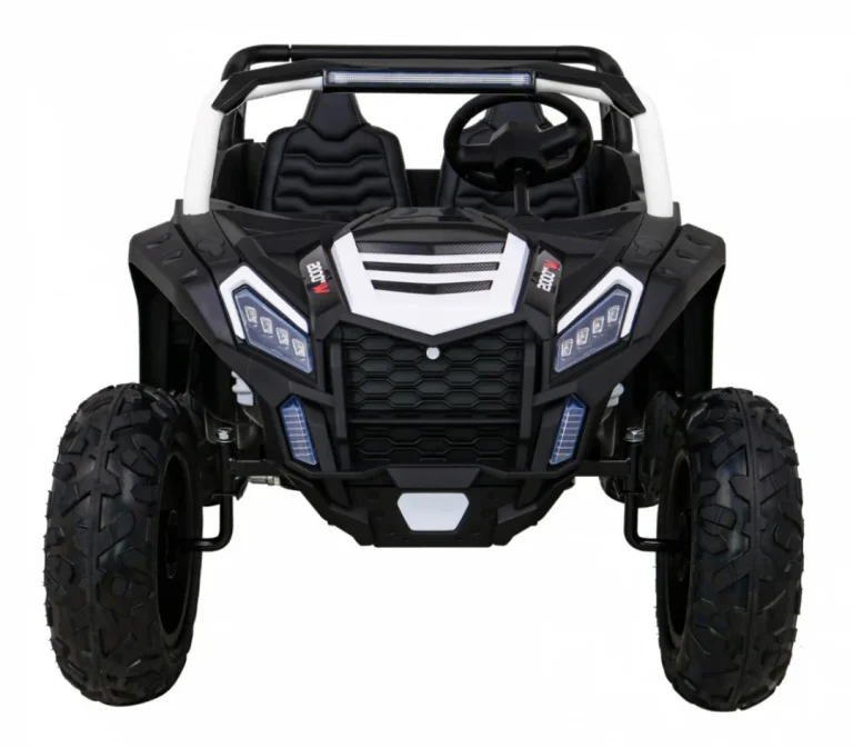 Snažan Trkaći Atv Buggy Za 2 Djece Bijeli + Motor Bez četkica + Kotači Na Napuhavanje, Bijela Buggy Na Akumulator 3