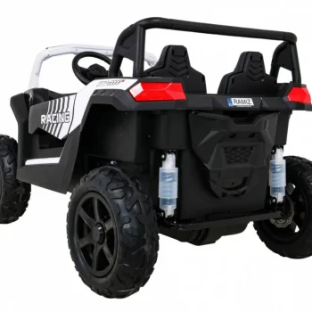 Snažan Trkaći Atv Buggy Za 2 Djece Bijeli + Motor Bez četkica + Kotači Na Napuhavanje, Bijela Buggy Na Akumulator 5