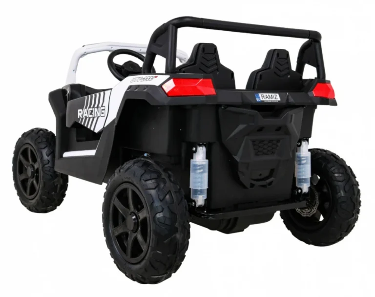 Snažan Trkaći Atv Buggy Za 2 Djece Bijeli + Motor Bez četkica + Kotači Na Napuhavanje, Bijela Buggy Na Akumulator 5