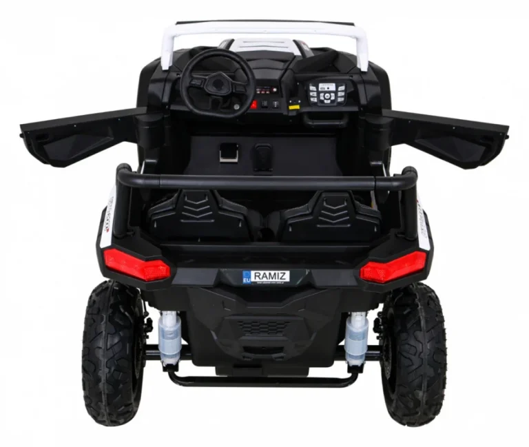 Snažan Trkaći Atv Buggy Za 2 Djece Bijeli + Motor Bez četkica + Kotači Na Napuhavanje, Bijela Buggy Na Akumulator 6