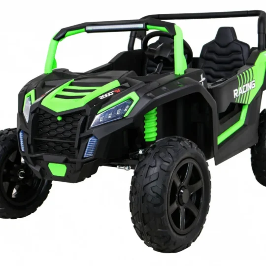 Snažan Trkaći Atv Buggy Za 2 Djece Zeleni + Motor Bez četkica + Gume Na Napuhavanje + Audio, Zelena Buggy Na Akumulator 1