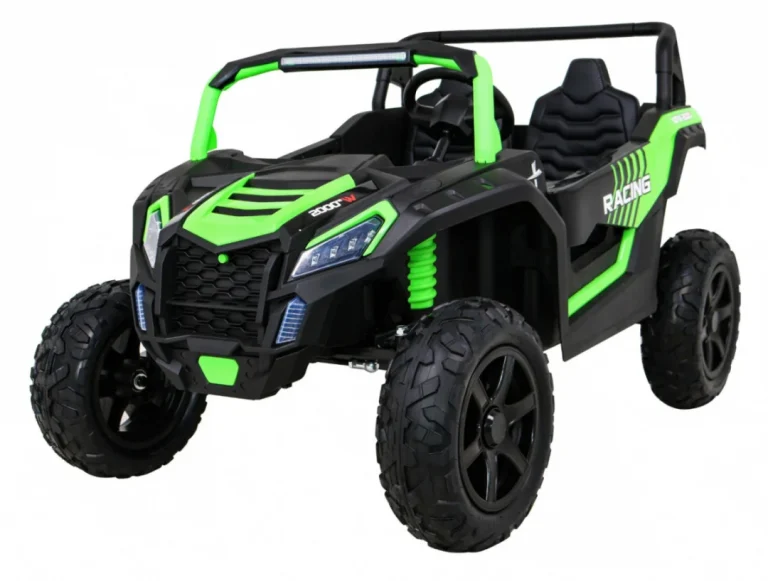 Snažan Trkaći Atv Buggy Za 2 Djece Zeleni + Motor Bez četkica + Gume Na Napuhavanje + Audio, Zelena Buggy Na Akumulator 1