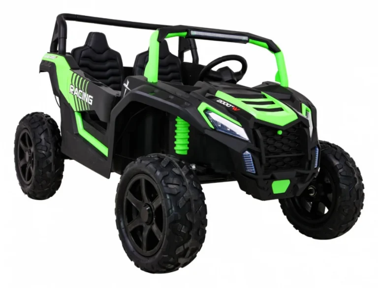 Snažan Trkaći Atv Buggy Za 2 Djece Zeleni + Motor Bez četkica + Gume Na Napuhavanje + Audio, Zelena Buggy Na Akumulator 12