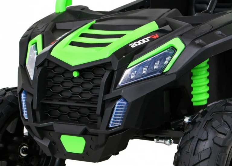 Snažan Trkaći Atv Buggy Za 2 Djece Zeleni + Motor Bez četkica + Gume Na Napuhavanje + Audio, Zelena Buggy Na Akumulator 14