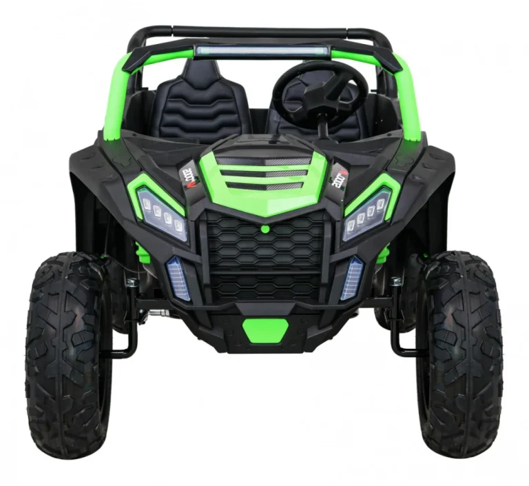 Snažan Trkaći Atv Buggy Za 2 Djece Zeleni + Motor Bez četkica + Gume Na Napuhavanje + Audio, Zelena Buggy Na Akumulator 3