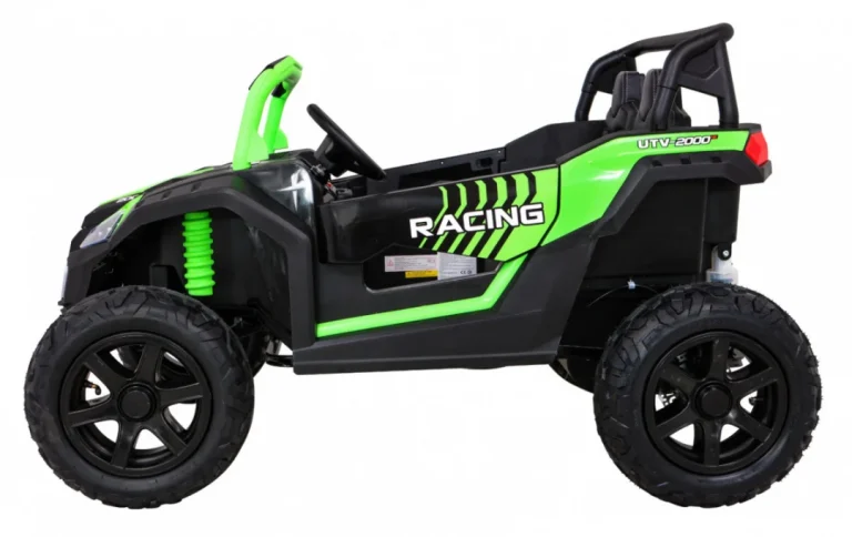 Snažan Trkaći Atv Buggy Za 2 Djece Zeleni + Motor Bez četkica + Gume Na Napuhavanje + Audio, Zelena Buggy Na Akumulator 4
