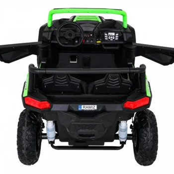 Snažan Trkaći Atv Buggy Za 2 Djece Zeleni + Motor Bez četkica + Gume Na Napuhavanje + Audio, Zelena Buggy Na Akumulator 7