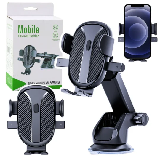 Snažni Držač Za Telefon Vakuum + Ventilacija Crni 1