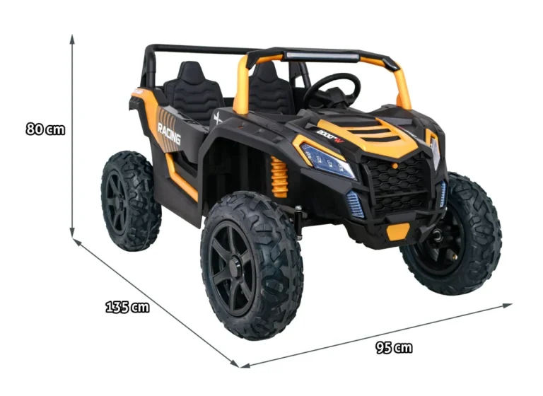 Snažni Trkaći Atv Buggy Za 2 Djece Zlatni + Motor Bez četkica + Gume Na Napuhavanje + Audio Led Buggy Na Akumulator 2