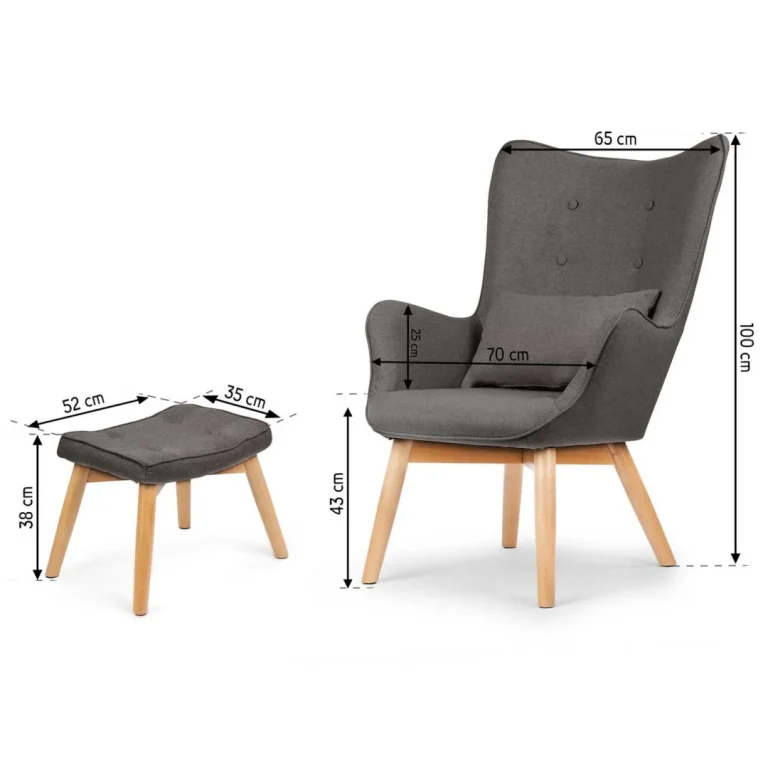 Sofotel Norse Fotelja S Naslonom I Podnožjem, Siva 10