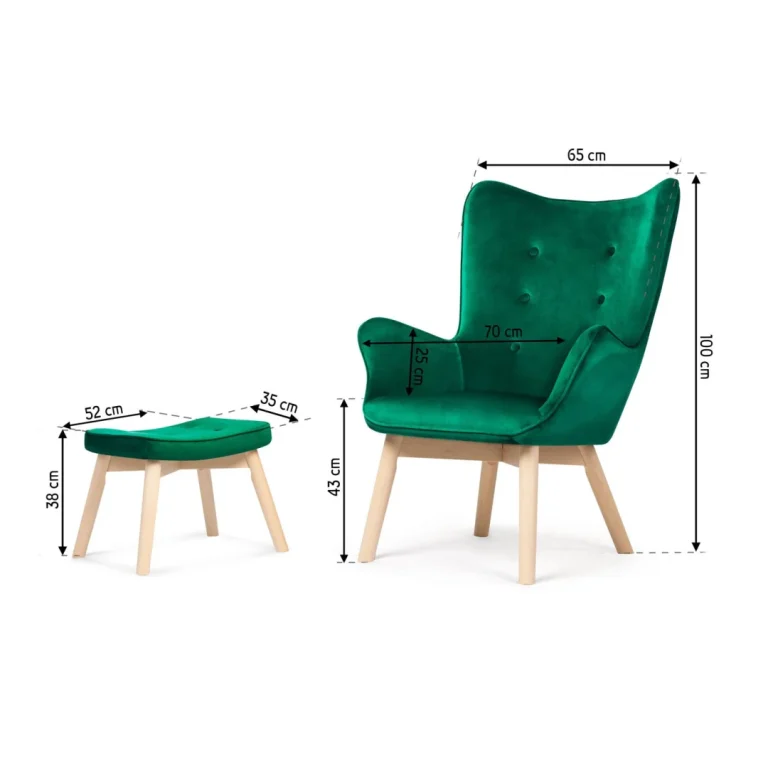 Sofotel Norse Fotelja S Naslonom I Podnožjem, Tamnozelena 11
