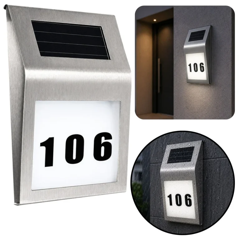 Solarna Led Lampa S Osvijetljenim Kućnim Brojem, Ip65 1