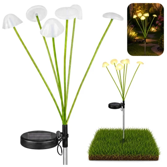 Solarna Vrtna Lampa Gljive, Toplo Led Svjetlo 70 Cm 1