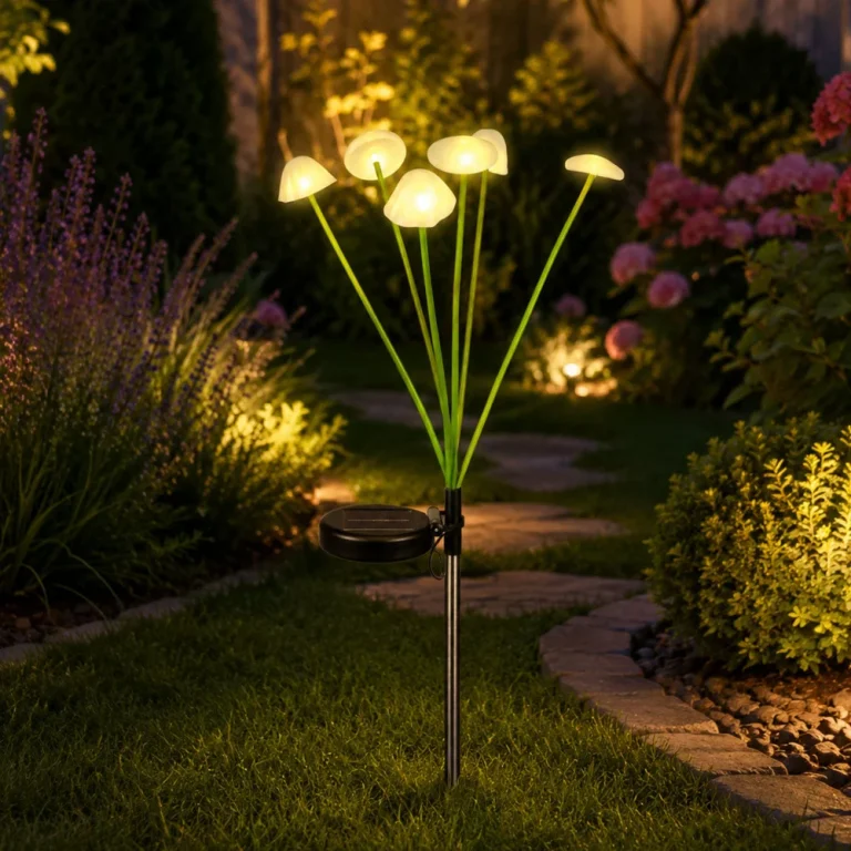 Solarna Vrtna Lampa Gljive, Toplo Led Svjetlo 70 Cm 5