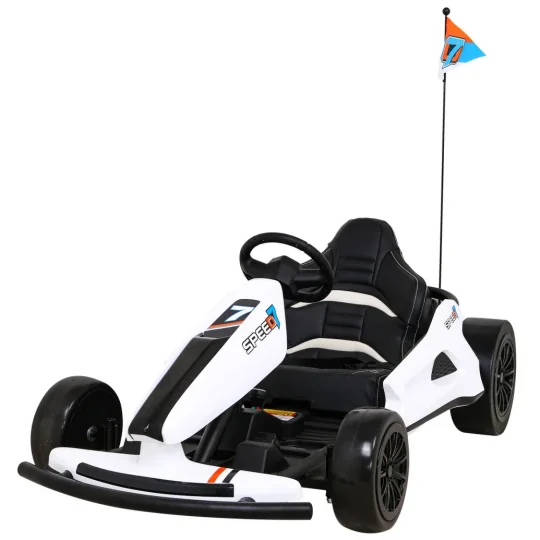 Speed ​​​​7 Drift King Dječji Go Kart Na Baterije, Bijeli + Drift Funkcija + Sportsko, Bijela Auto Na Akumulator 1