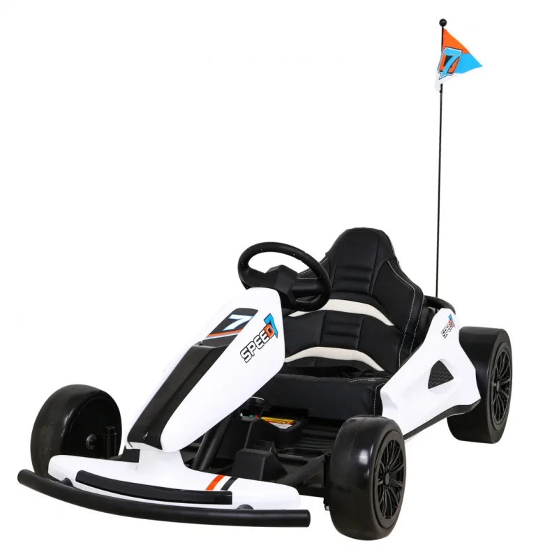 Speed ​​​​7 Drift King Dječji Go Kart Na Baterije, Bijeli + Drift Funkcija + Sportsko, Bijela Auto Na Akumulator 1