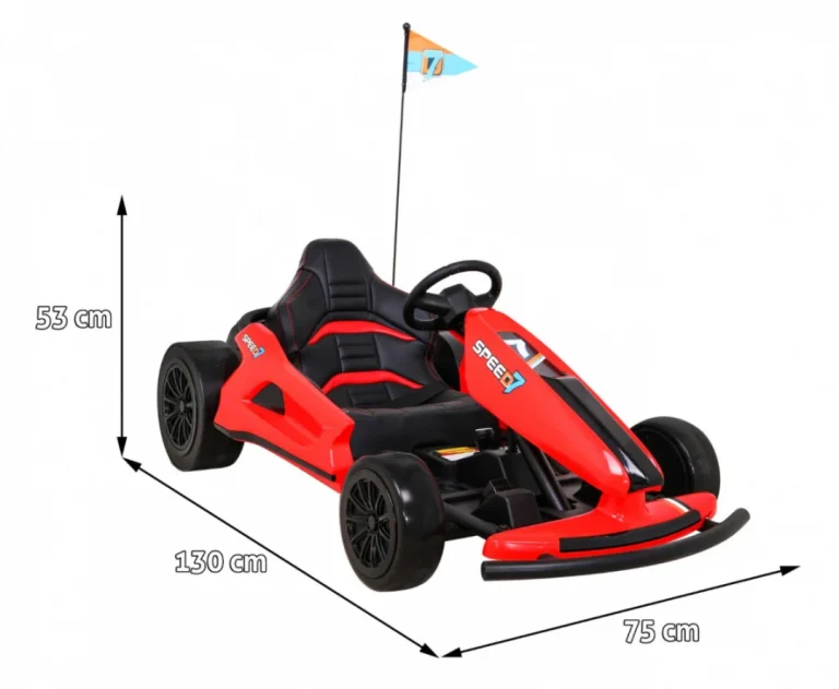 Speed ​​​​7 Drift King Dječji Karting Na Baterije, Crveni + Drift Funkcija + Sportsko, Crvena Auto Na Akumulator 2