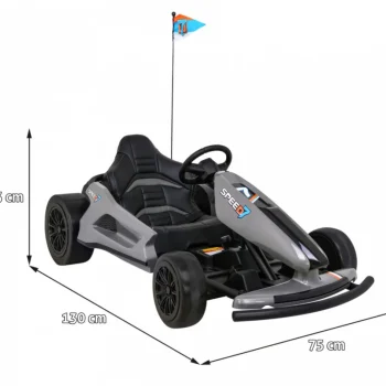 Speed ​​​​7 Drift King Go Kart Na Baterije Za Djecu Sivi + Drift Funkcija + Sportsko Sjedalo + 2 Auto Na Akumulator 2