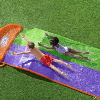 Splashcoaster Vodeni Tobogan Za 2 Djece 3+ Bestway Staza 488 Cm + Prskalice + Rampa 6