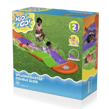 Splashcoaster Vodeni Tobogan Za 2 Djece 3+ Bestway Staza 488 Cm + Prskalice + Rampa 9