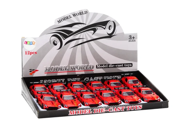 Sportski Automobil 1:32 Akcijska Figura Crveni Spojler Metal 3