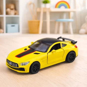 Sportski Automobil Metalna Vrata Otvaranje Svjetla Zvuči Žuto 1:32 3