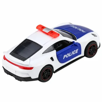 Sportski Automobil Policijski Automobil S Motoriziranim Metalnim Navlakom Za Povlačenje Bijeli 1:43 2