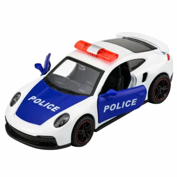 Sportski Automobil Policijski Automobil S Motoriziranim Metalnim Navlakom Za Povlačenje Bijeli 1:43 4