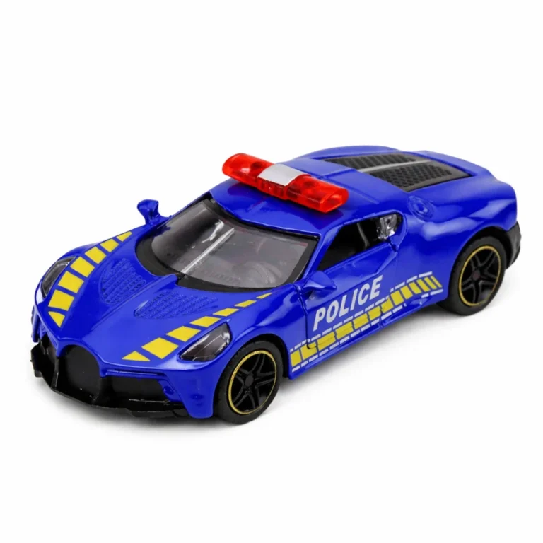 Sportski Automobil Policijski Automobil S Motornim Pogonom Metalno Plava Boja 1:43 2