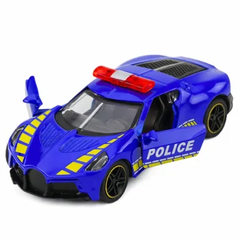 Sportski Automobil Policijski Automobil S Motornim Pogonom Metalno Plava Boja 1:43 4