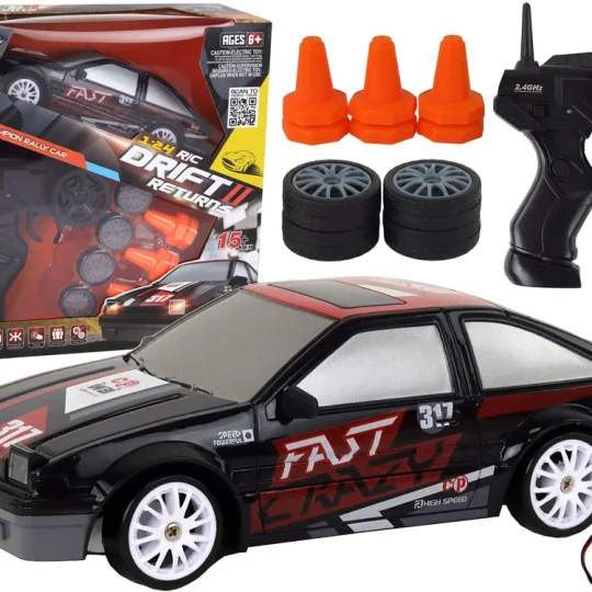 Sportski Automobil Na Daljinsko Upravljanje R/c 1:24 Crni Zamjenjivi Kotači 1